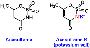Chemical structure of acesulfame (ace-K)