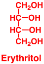 Chemical structure of erythritol